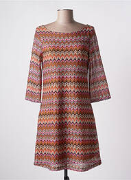 Robe mi-longue manches 3/4 manches 3/4 orange LOLA ESPELETA femme