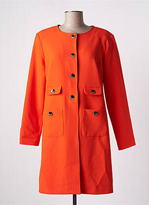 Manteau long coupe cintrée sans capuche orange RENATTO BENE femme