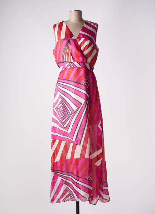 Robe longue sans manche sans manche rose MORGAN femme