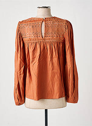 Blouse fermeture boutonnée au dos manches longues marron C'EST BEAU LA VIE femme