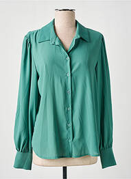 Chemisier tissage crêpe manches longues vert EGO femme