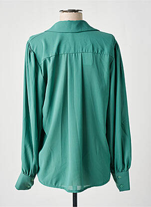 Chemisier tissage crêpe manches longues vert EGO femme