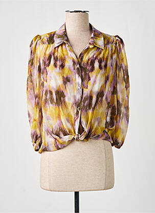 Chemisier tissage crêpe manches 3/4 violet MORGAN femme