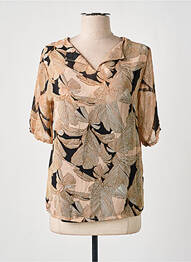 Blouse légère et transparente manches courtes orange SIGNATURE femme