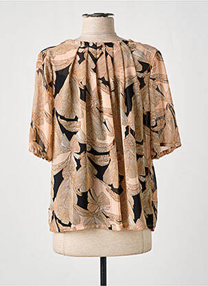 Blouse légère et transparente manches courtes orange SIGNATURE femme