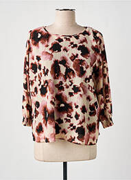 Blouse légère et transparente manches 3/4 rose SIGNATURE femme