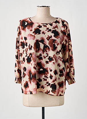 Blouse imprimé fantaisie manches 3/4 rose SIGNATURE femme