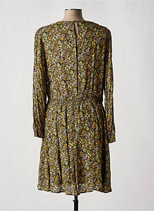 Robe mi-longue imprimé fleurs manches longues vert C'EST BEAU LA VIE femme