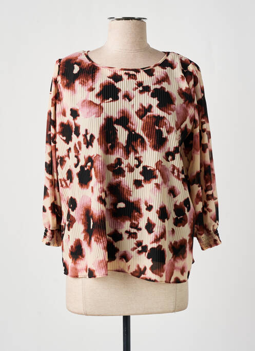 Blouse imprimé fantaisie manches 3/4 rose SIGNATURE femme