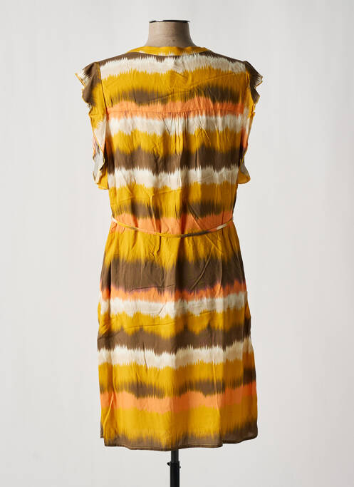 Robe mi-longue jaune FELINO pour femme