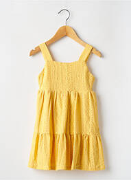 Robe mi-longue col carré sans manche jaune MAYORAL fille