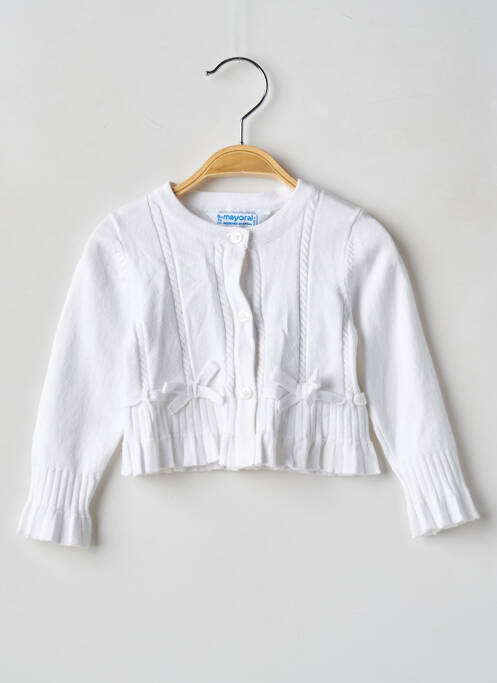 Gilet manches longues blanc MAYORAL pour fille