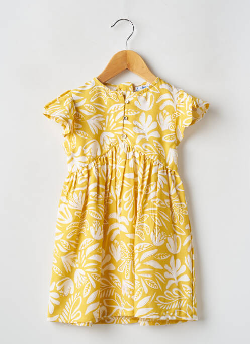 Robe mi-longue jaune MAYORAL pour fille