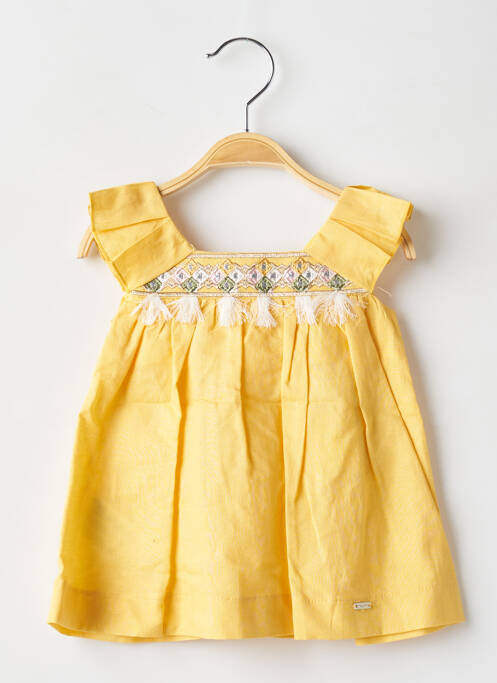 Robe mi-longue jaune MAYORAL pour fille