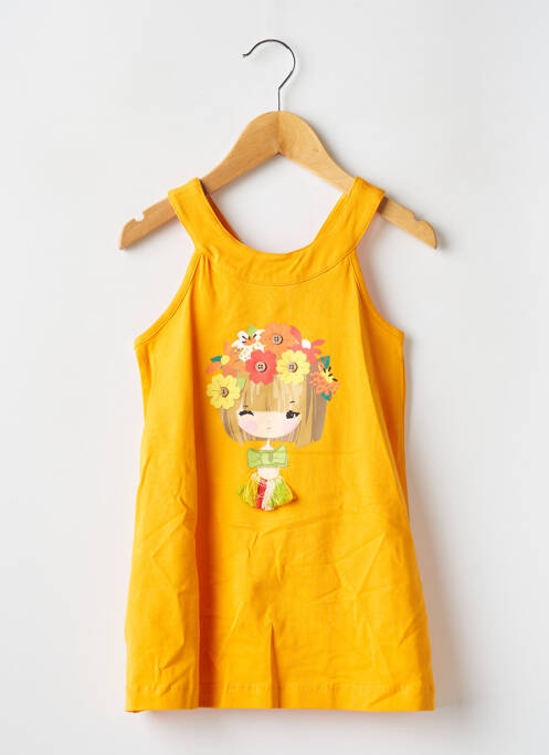 Robe mi-longue orange MAYORAL pour fille