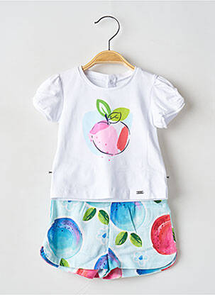 Ensemble short coupe droite blanc MAYORAL fille
