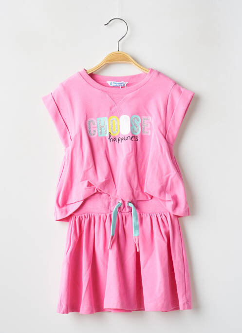 Robe mi-longue rose MAYORAL pour fille