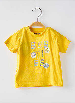 T-shirt stretch manches courtes jaune MAYORAL garçon