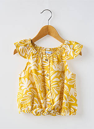 Blouse manches courtes manches courtes jaune MAYORAL fille