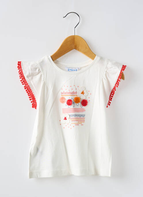 T-shirt blanc MAYORAL pour fille