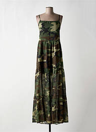 Robe longue coupe évasée fines bretelles vert MARKUP femme