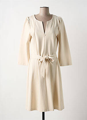 Robe mi-longue manches 3/4 manches 3/4 beige SUMMUM femme