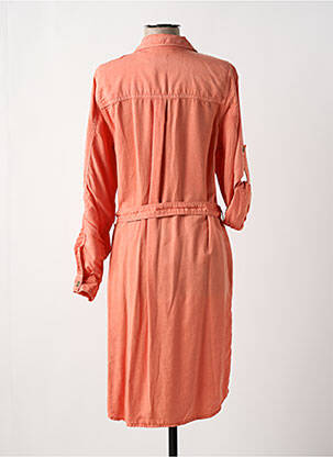 Robe mi-longue coupe fluide manches longues orange SUMMUM femme