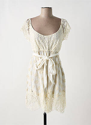 Robe courte manches courtes manches courtes beige MARJOLAINE femme