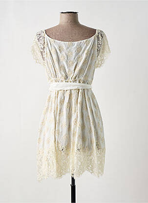 Robe courte manches courtes manches courtes beige MARJOLAINE femme