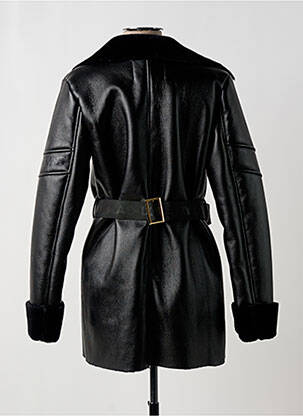 Manteau long finition intérieure fourrure synthétique sans capuche noir LOLA CASADEMUNT femme