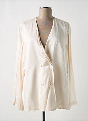 Chemisier tissage popeline manches longues beige IMPERIAL femme