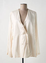 Chemisier tissage popeline manches longues beige IMPERIAL femme