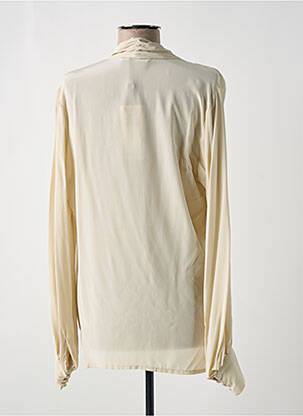 Blouse poignets boutonnés avec fente manches longues beige SUMMUM femme