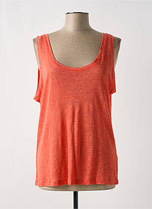 Top coupe fluide sans manche orange JARDIN PRIVÉ femme