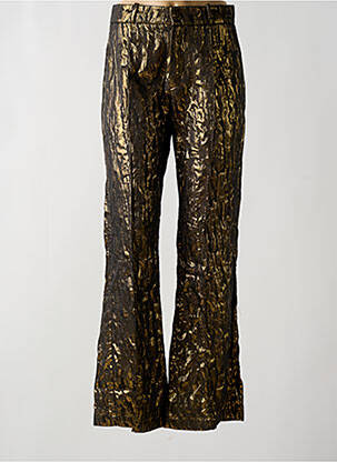 Pantalon flare taille à pinces taille haute or OPULLENCE femme