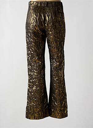 Pantalon flare taille à pinces taille haute or OPULLENCE femme