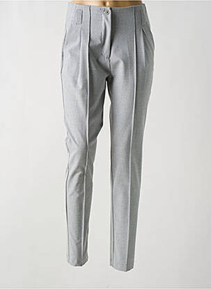 Pantalon slim stretch taille haute gris SUMMUM femme