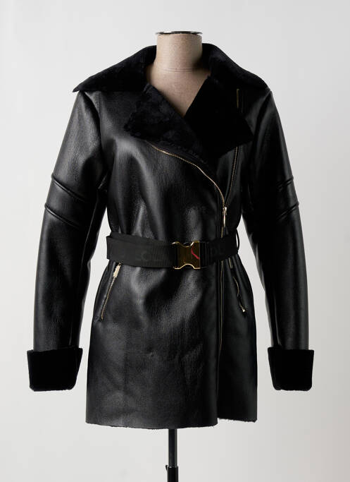 Manteau long coupe cintrée sans capuche noir LOLA CASADEMUNT femme