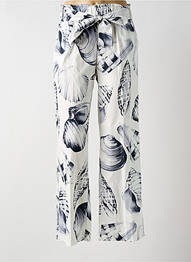 Pantalon large tissage popeline taille haute blanc TWINSET femme