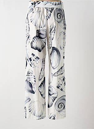Pantalon large tissage popeline taille haute blanc TWINSET femme