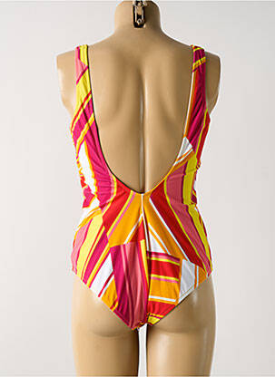 Maillot de bain 1 pièce effet matière satinée haut soutien-gorge avec mousse de rembourrage amovible rouge MARINA SPORT femme