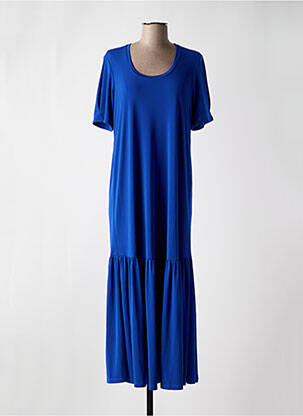 Robe longue manches courtes manches courtes bleu PERSONA BY MARINA RINALDI femme
