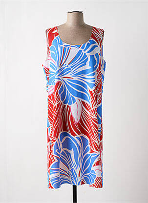 Robe mi-longue imprimé fleurs sans manche rouge PERSONA BY MARINA RINALDI femme