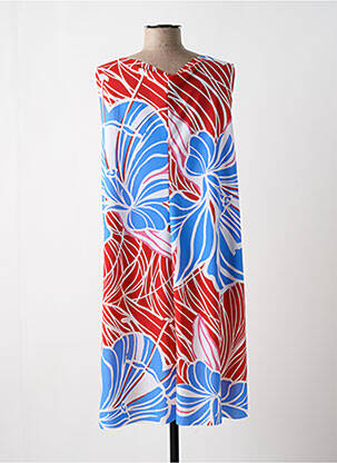 Robe mi-longue imprimé fleurs sans manche rouge PERSONA BY MARINA RINALDI femme