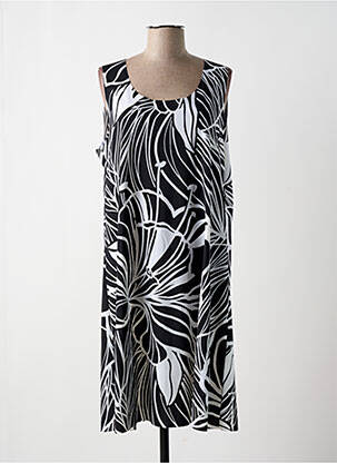 Robe mi-longue imprimé fleurs sans manche noir PERSONA BY MARINA RINALDI femme