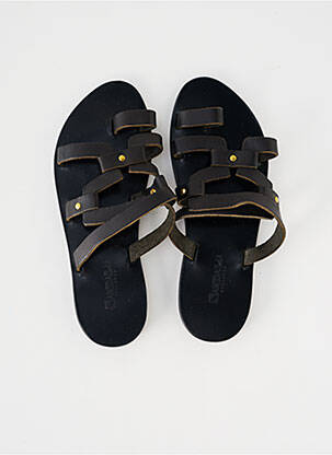 Sandales/nu pieds matière lisse talon plat jusqu'à 3cm noir SANDALIA CYCLADES femme