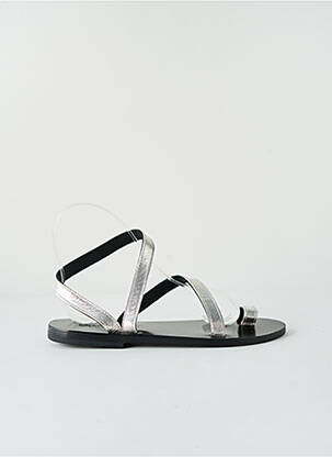 Sandales/nu pieds matière lisse talon plat jusqu'à 3cm argent SANDALIA CYCLADES femme