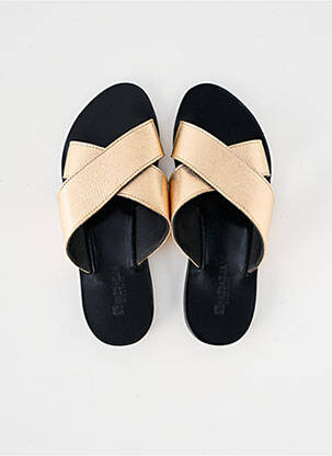 Mules/sabots matière lisse talon plat jusqu'à 3cm or SANDALIA CYCLADES femme