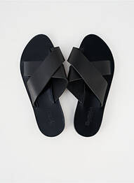 Mules/sabots matière lisse talon plat jusqu'à 3cm noir SANDALIA CYCLADES femme