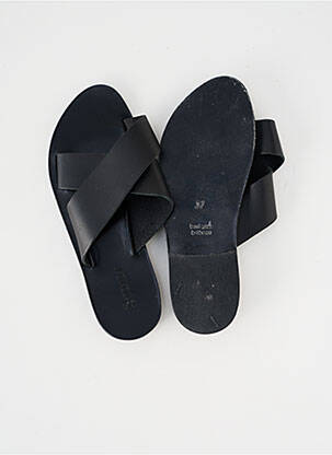 Mules/sabots matière lisse talon plat jusqu'à 3cm noir SANDALIA CYCLADES femme